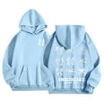 thumbnail image 1 of SonxaHe Little Girls' Hooded Sweatshirts Cute Bow Prints Long Sleeve Pullover Hoodies Kids Soft Cozy Autumn Winter Hoodies Blue,Sized 5-6, 1 of 4