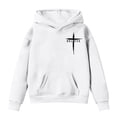 thumbnail image 1 of SonxaHe Little Girls Hoodies Cross Print Long Sleeved Hooded Sweatshirt Child Oversized Sports Outdoor Fall Winter Hoodies White,Sized 6-7, 1 of 3