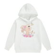 thumbnail image 1 of SonxaHe Little Girls Hoodies Sweatshirts Bunny Print Casual Outerwear Warm Hooded Sweatshirts White,Sized 6-7, 1 of 3