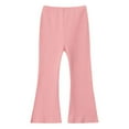 thumbnail image 1 of SonxaHe Little Girls Pants Elastic Waist Stretchy Flared Leggings Child Active Soft Cozy Basic Spring Trousers Red,Size 6-7 Y, 1 of 2