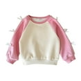 thumbnail image 1 of SonxaHe Little Girls Sweatshirts Lined 3D Bow Long Sleeve Streetwear Casual Relaxed Sweatshirt Pink,Sized 5-6, 1 of 8