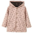thumbnail image 1 of SonxaHe Little Girls Winter Coat Fleece Warm Thicken Floral Prints Hooded Zipper Jacket Kids Soft Windproof Outerwear Coats Pink,Sized 5-6, 1 of 3