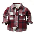 thumbnail image 1 of SonxaHe Newborn Boy Jackets Plaid Print Warm Thick Long Sleeve Jackets Kids Streetwear Athletic Autumn Winter Jackets Red,Sized 6-12 M, 1 of 3