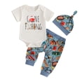 thumbnail image 1 of SonxaHe Newborn Boy Outfits Cartoon Prints Short Sleeve Bodysuit Pants Baby Comfortable Relaxed Outfit Set,3-Piece Blue,Size 0-3 M, 1 of 3