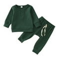 thumbnail image 1 of SonxaHe Newborn Boys Outfit Set Long Sleeve Sweatshirt Jogger Pants Baby Cozy Soft Outdoor Casual Outfis Green,Sized 3-6 M, 1 of 3