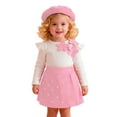thumbnail image 1 of SonxaHe Newborn Girl' Outfit Set Flower Ruffle Long Sleeve T Shirt Shorts with Hat Fall Fashion Outfits,3-Piece Pink,Sized 6-9 M, 1 of 8