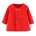 thumbnail image 1 of SonxaHe Girl Winter Coat Solid Long Sleeve Button Down Cape Coat Kids Winter Comfy Casual Outwear Red,Sized 6-12 M, 1 of 8