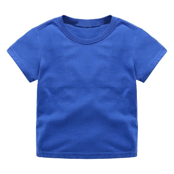 SonxaHe T Shirt for Infant Boy Girl Short Sleeve Round Neck Tshirt Children Solid Basic Breathable Durable Tees Black,Size 18-24 M