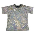 thumbnail image 1 of SonxaHe Toddler Boy Girl Dance Shirt Spark Sequins Loose Short Sleeve Top Kids Party Stage Cozy Streetwear Tshirts Black,Sized 3-4, 1 of 3