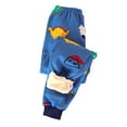 thumbnail image 1 of SonxaHe Toddler Boy Girl Pants Fleece Warm Cartoon Print Elastic Waist Pants Kids Warm Outerwear Autumn and Winter Pants Black,Sized 3-4, 1 of 6