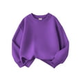 thumbnail image 1 of SonxaHe Toddler Boy Girl Sweatshirt Solid Long Sleeve Pullover Basic Top Loose Soft Sport Autumn Sweatshirt Purple,Sized 3-4, 1 of 3
