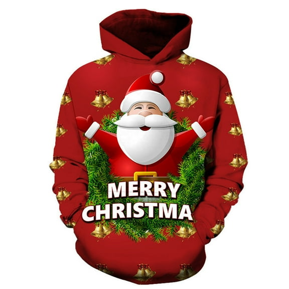 SonxaHe Toddler Boy Hooded Sweatshirt Christmas Snowman Print Long Sleeve Warm Party Holiday Winter Hoodie Red,Sized 3-4