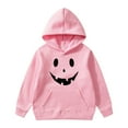 thumbnail image 1 of SonxaHe Toddler Boy' Hooded Sweatshirt Halloween Face Print Long Sleeve Soft Fleece Active Casual Hoodie Pink,Sized 3-4, 1 of 3