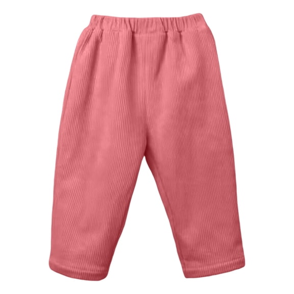 SonxaHe Toddler Boy' Pants Fleece Lined Thermal Straight Leg Corduroy Pants Child Warm Soft Cozy Solid Winter Trousers Red,Sized 2-3