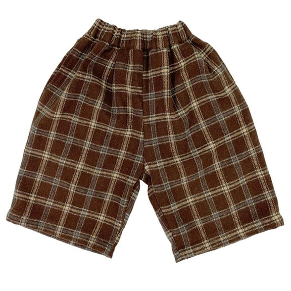 SonxaHe Toddler Boy' Pants Stretch Waist Loose Plaid Pants Children Summer Holiday Casual Sweatpants Brown,Sized 2-3