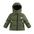 thumbnail image 1 of SonxaHe Toddler Boy Puffer Coat Warm Thickened Zip Hooded Outerwear Stylish Quilted Winter Windproof Down Coats Green,Sized 3-4, 1 of 3