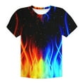 thumbnail image 1 of SonxaHe Toddler Boy T Shirt Flame 3D Print Short Sleeve T-Shirt Children Summer Cozy Stylish Soft Tshirt Blue,Sized 4, 1 of 2