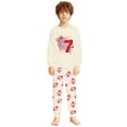 thumbnail image 1 of SonxaHe Toddler Boy Valentine's Day Outfits Six Seven Print Long Sleeve Soft Tshirt Pants Sleepwear Loose Comfy Nightwear Outfits Beige,Sized 2-3, 1 of 3