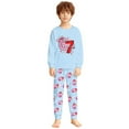 thumbnail image 1 of SonxaHe Toddler Boy Valentine's Day Outfits Six Seven Print Long Sleeve Soft Tshirt Pants Sleepwear Loose Comfy Nightwear Outfits Blue,Sized 4-5, 1 of 3