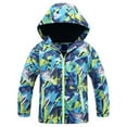 thumbnail image 1 of SonxaHe Toddler Boy Windproof Outdoor Jacket with Hood Zip Lightweight Raincoat Winter Warm Fleece Lined Jackets Green,Sized 2-3, 1 of 8