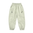 thumbnail image 1 of SonxaHe Toddler Boy Windproof Pants Elastic Waist Jogger Outdoor Rain Sports Winter Thermal Snow Trousers Beige,Sized 3-4, 1 of 7