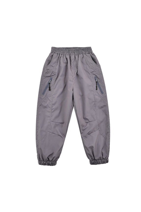 Toddler Boy Windproof Pants Elastic Waist Jogger Outdoor Rain Sports Winter Thermal Snow Trousers Purple,Sized 4-5