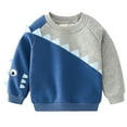 thumbnail image 1 of SonxaHe Toddler Boy's Sweatshirt Shark Print Long Sleeve Shirt Soft Cozy Warm Fall Winter Sweatshirt Blue,Sized 3-4, 1 of 8