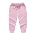 thumbnail image 1 of SonxaHe Toddler Boys' Girls Pants Stretch Waist Jogger Pants Children Solid Loose Warm Unisex Trousers Pink,Sized 4-5, 1 of 2