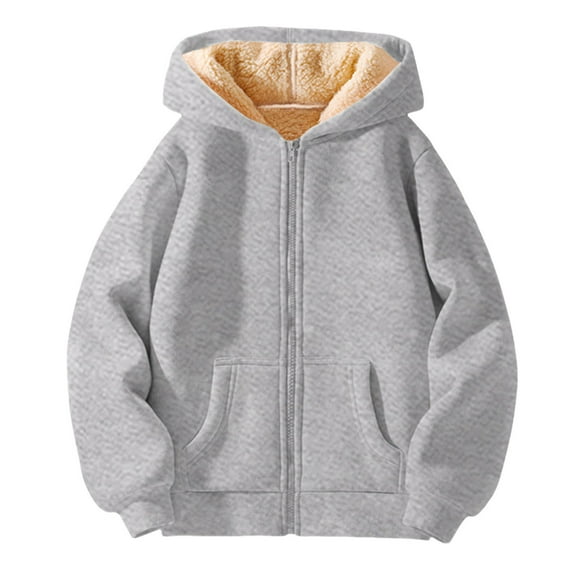 SonxaHe Toddler Boys Girls Winter Coat Full Zip Thick Warm Comfy Winter Hooded Outerwear Coats Gray,Sized 4-5