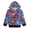 thumbnail image 1 of SonxaHe Toddler Boys Hooded Sweatshirt Solid Long Sleeve Full Zipper Outerwear Comfy Loose Hoodie Coat Blue,Sized 3-4, 1 of 2