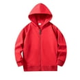 thumbnail image 1 of SonxaHe Toddler Boys Hooded Sweatshirts with Pockets Zipper Hoodies Kids Lightweight Outdoor Sports Hooded Sweatshirts Red,Size 3-4 Y, 1 of 4