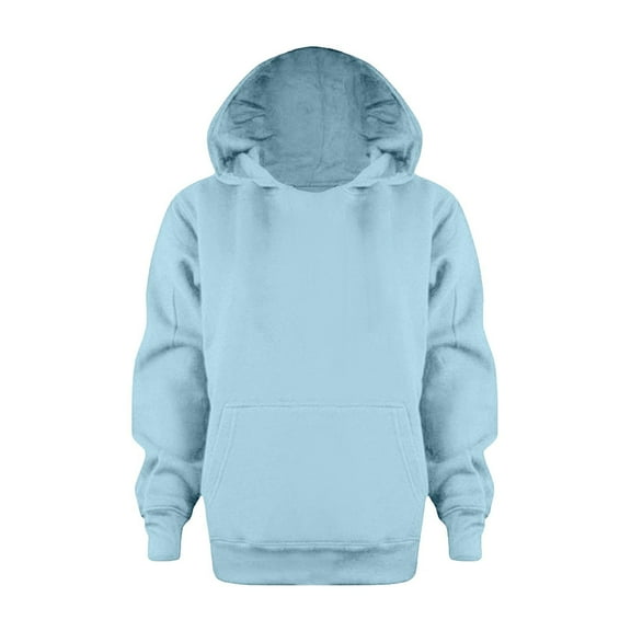 SonxaHe Toddler Boys' Jacket Fashion Comfy Pullover Hooded Sweatshirt with Pocket Kids Soft Streetwear Fall Winter Jackets Blue,Sized 4-5