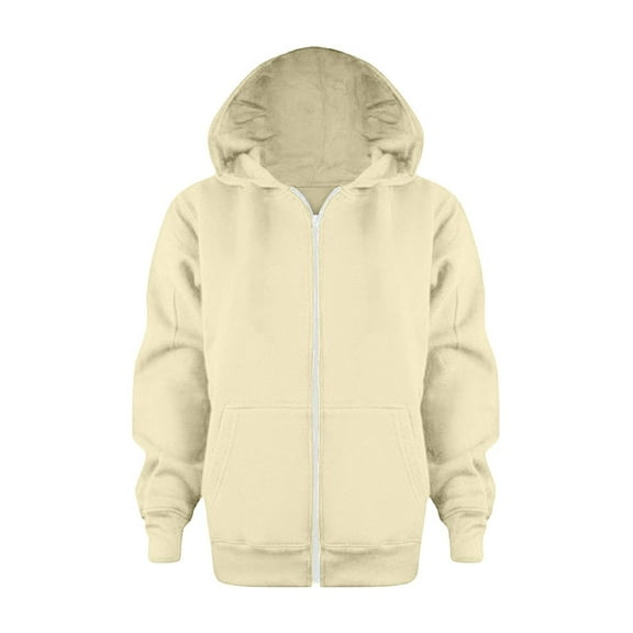 SonxaHe Toddler Boys' Jacket Stylish Solid Zipper Loose Hooded Jackets Kids Athletic Comfy Soft Fall Jacktes Beige,Sized 4-5