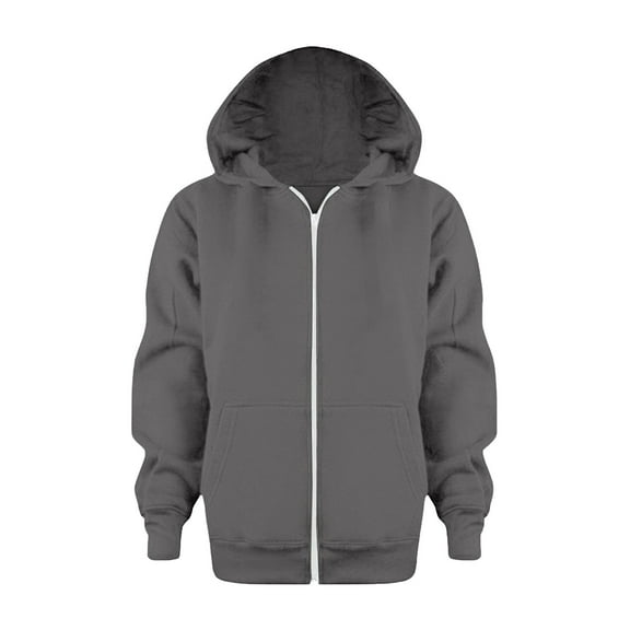 SonxaHe Toddler Boys' Jacket Stylish Solid Zipper Loose Hooded Jackets Kids Athletic Comfy Soft Fall Jacktes Gray,Sized 4-5