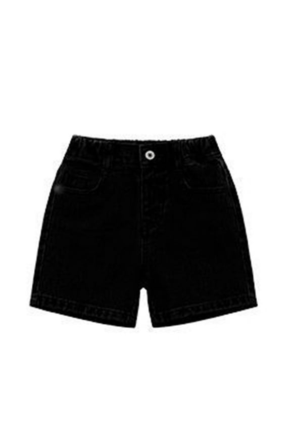 Toddler Boys' Jeans Summer Flat Front Zipper Denim Pants Stylish Lightweight Relaxed Shorts for Kids Black,Size 3-4 Y