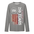 thumbnail image 1 of SonxaHe Toddler Boys T Shirt 250th Independence Day American Flag Long Sleeve Tee Comfortable Sports Tshirt Gray,Size 3-14 Y, 1 of 3
