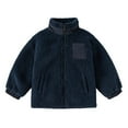 thumbnail image 1 of SonxaHe Toddler Boys Winter Coats Flannel Warm Thick Long Sleeve Jackets Kids Solid Fleece Winter Outerwear Coats Blue,Sized 3-4, 1 of 7