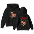 thumbnail image 1 of SonxaHe Toddler Girl Boy Hoodies Christmas Cartoon Print Long Sleeved Sweatshirt Kids Soft Holiday Party Casual Hoodies Black,Sized 3-4, 1 of 6