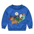 thumbnail image 1 of SonxaHe Toddler Girl Boy Sweatshirt Christmas Reindeer Print Long Sleeve Holiday Cozy Party Loose Fall Winter Sweatshirt Blue,Sized 2-3, 1 of 2