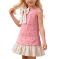 thumbnail image 1 of SonxaHe Toddler Girl Dress Elegant A-Line Evening Dresses with Bow Children Sleeveless Wedding Pageant Princess Gown Pink,Size 2-7 Y, 1 of 8