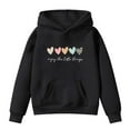 thumbnail image 1 of SonxaHe Toddler Girl' Hooded Sweatshirt Long Sleeve Letter Print Loose Warm Lined Soft Comfy Hoodie Black,Sized 3-4, 1 of 3