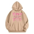 thumbnail image 1 of SonxaHe Toddler Girl' Hooded Sweatshirts Bow Prints Long Sleeve Hoodies Kids Loose Warm Comfy Fall Winter Pocket Hoodies Beige,Sized 2-3, 1 of 3