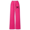 thumbnail image 1 of SonxaHe Toddler Girl Pants Bow Prints Elastic Waist Wide Leg Cargo Sweatpants Kids Relaxed Casual Sports Pants Pink,Sized 4-5, 1 of 3