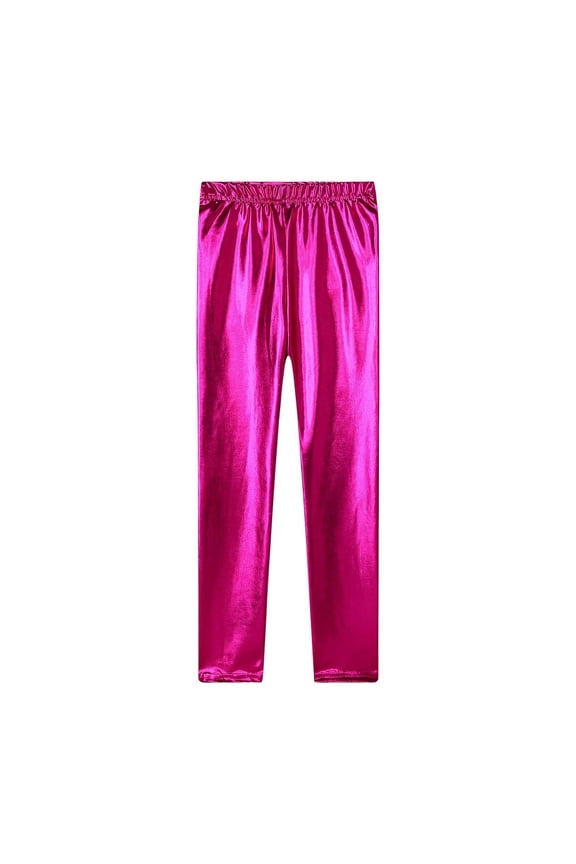 Toddler Girl Pants Sequin Metallic Skinny Dancewear Leggings Kids Stretchy Comfy Dance Trousers Red,Sized 3-4