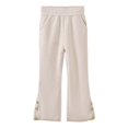 thumbnail image 1 of SonxaHe Toddler Girl Pants Winter Warm Elastic Waist Flare Leg Trousers Side Child Soft Comfy Corduroy Pants Beige,Sized 4-5, 1 of 7
