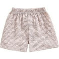 thumbnail image 1 of SonxaHe Toddler Girl Shorts for Summer Elastic High Waist Ruffle Shorts Bottoms Kids Comfortable Breathable Pants Beige,Size 2-3 Y, 1 of 6