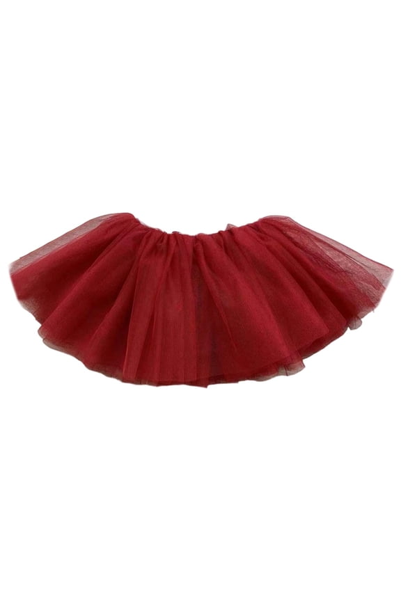 Toddler Girl' Skirt Soft Ballet Dance Tutu Skirt with Waistband Kids Holiday Party Solid Dancewear Skirts Red,Sized 3-5