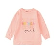 thumbnail image 1 of SonxaHe Toddler Girl Sweatshirt Birthday Letter Print Long Sleeve Causal T Shirt Kids Loose Thin Sweatshirt Red,Sized 3-4, 1 of 6