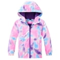 thumbnail image 1 of SonxaHe Toddler Girl Windbreaker Jacket Fleece Lined Zip Warm Thickened Raincoat Outdoor Hooded Softshell Jackets Purple,Sized 3-4, 1 of 7