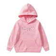thumbnail image 1 of SonxaHe Toddler Girl's Hooded Sweatshirt Bow Print Long Sleeved Loose Fashion Fall Winter Sweatshirt Pink,Sized 3-4, 1 of 6